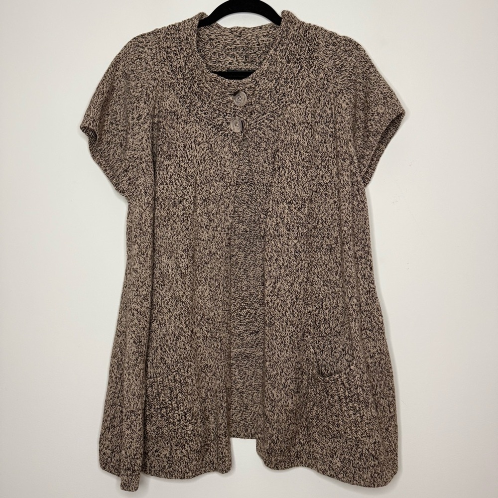 LANE BRYANT Boho Cozy Marled Knit 2 Button Pockets Longlined Fall Cardigan